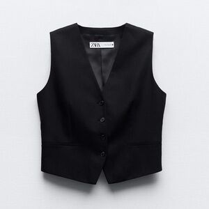 Zara Classic Black Tailored Vest
